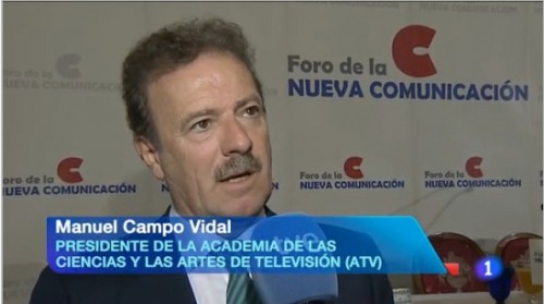 Manuel Campo Vidal, presidente de Next, en el telediario de TVE