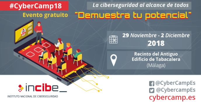 El CyberCamp 2018 se celebrará en Málaga entre el 29 de noviembre y el 2 de diciembre.